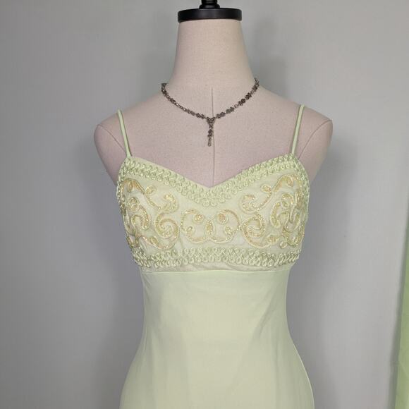 Vintage Morgan Co Prom Dress Maxi Gown 6 Green Fairy Princess 90s Y2K Glam - Picture 2 of 15